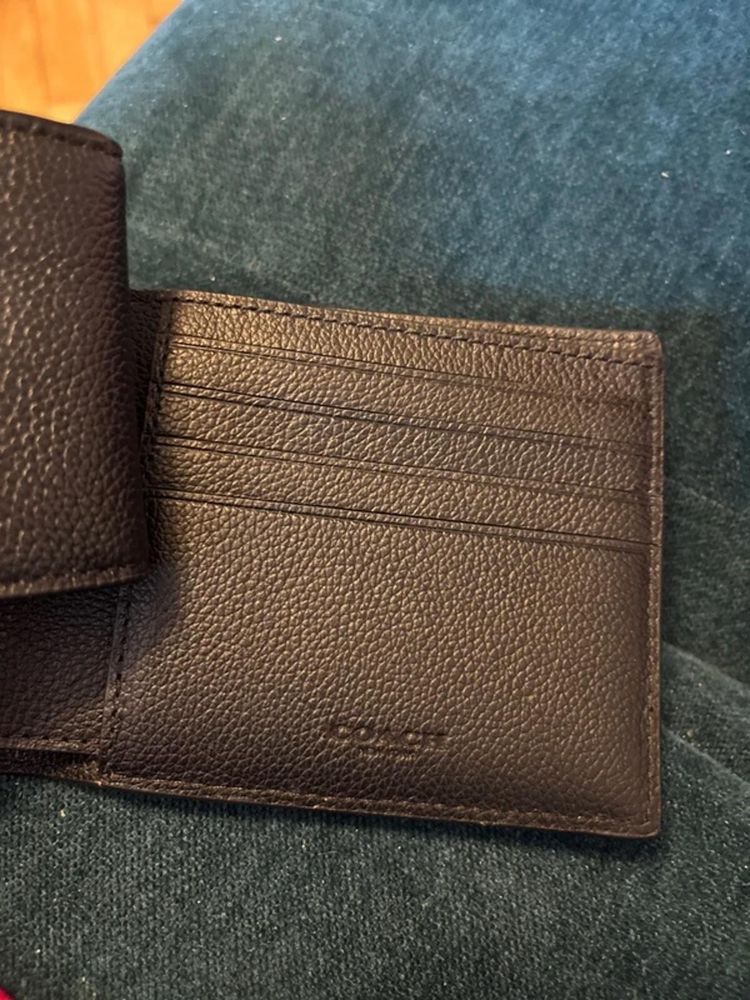 Coach 3-In-1 Smooth Calf Leather Bifold Wallet with Card Holder BN image 3