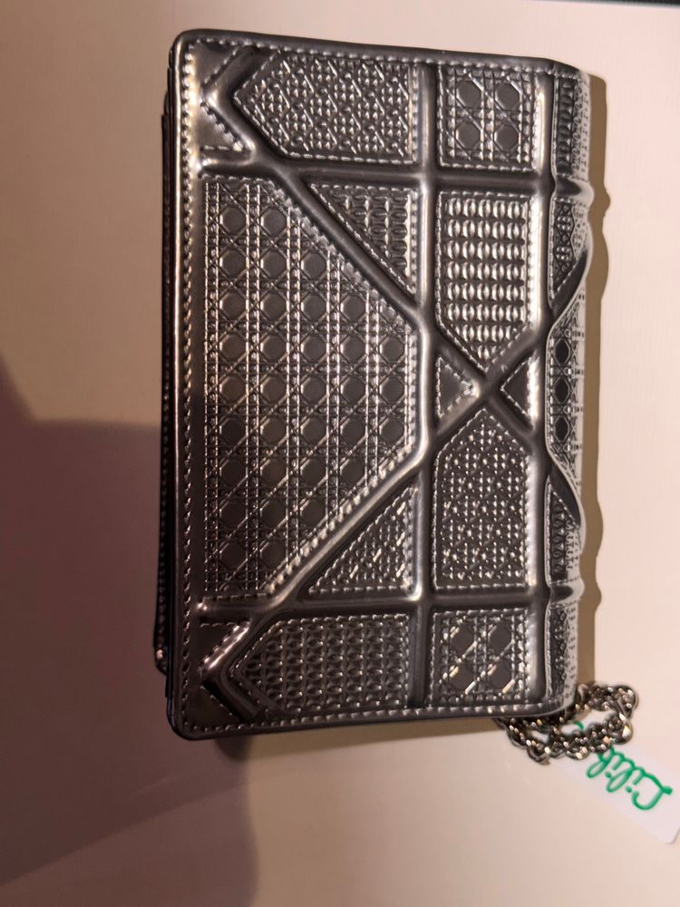 Dior Diorama Metallic Silver Handbag image 4