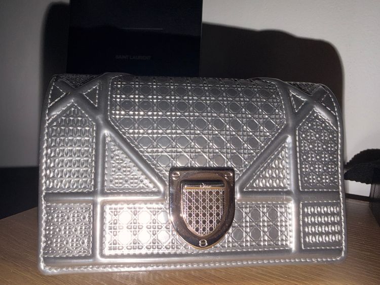 Dior Diorama Metallic Silver Handbag