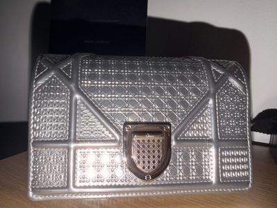 Dior Diorama Metallic Silver Handbag
