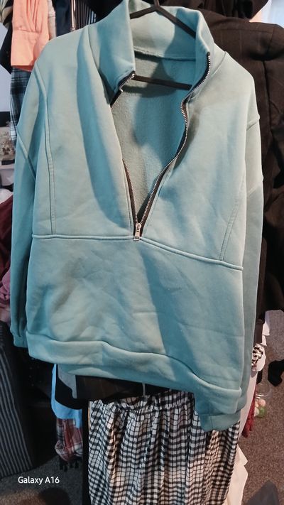 Light Blue Half-Zip Sweatshirt