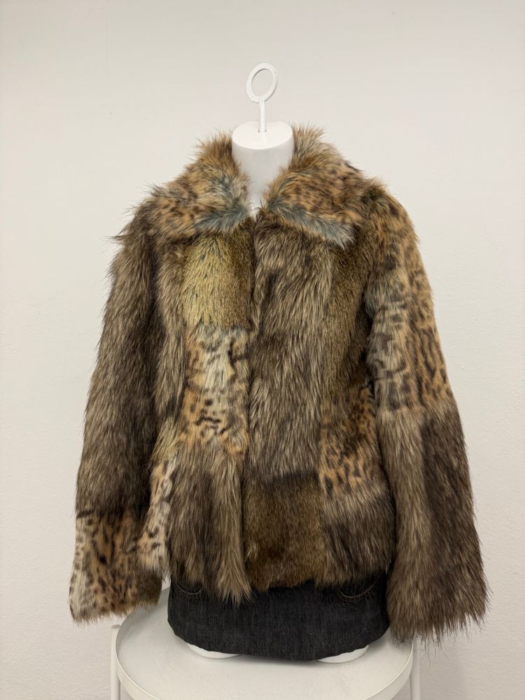 Faux Fur Patchwork Jacket (UK12)