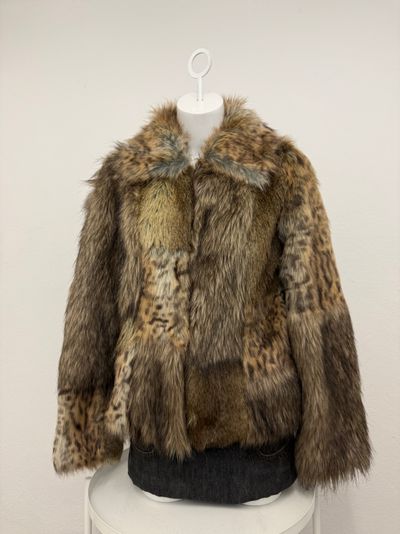 Faux Fur Patchwork Jacket (UK12)