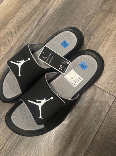 Jordan Black And Grey Slides Sandals