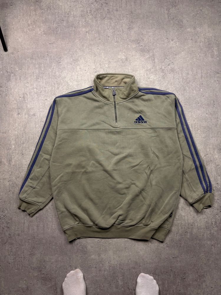 Adidas Originals Adidas Olive Green Quarter-Zip Sweatshirt product image