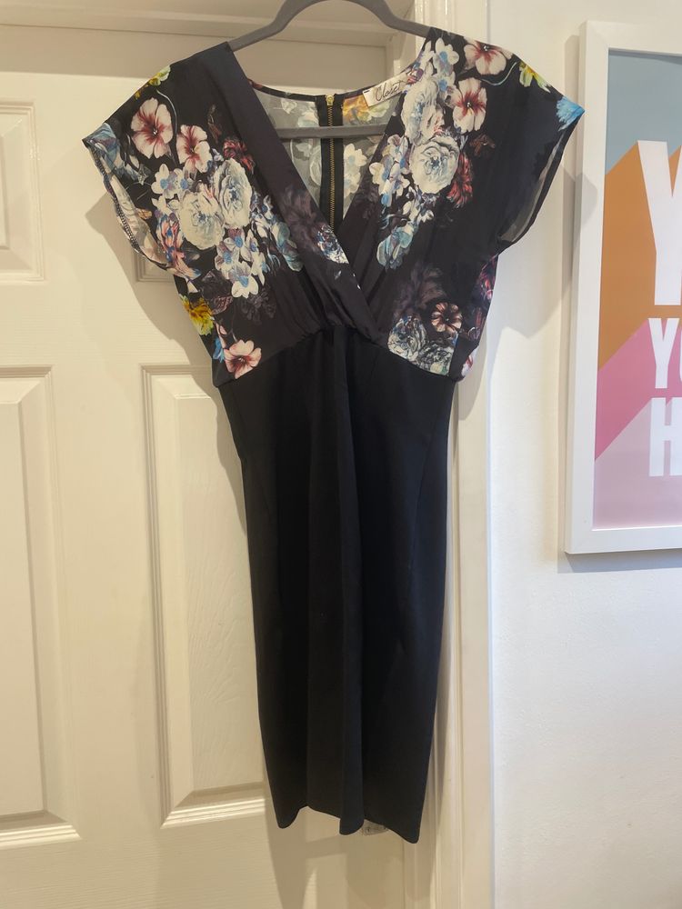 Other Closet floral and black dress product image