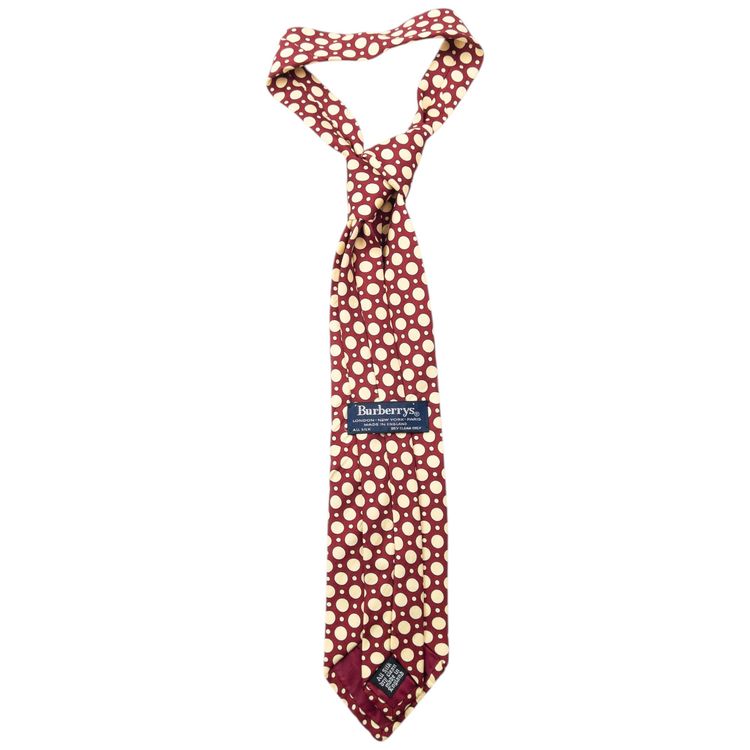 Vintage 90s Burberry Polka Dot Silk Tie 5