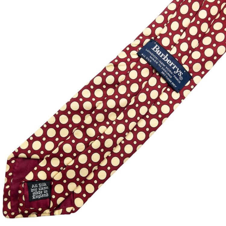Vintage 90s Burberry Polka Dot Silk Tie 4