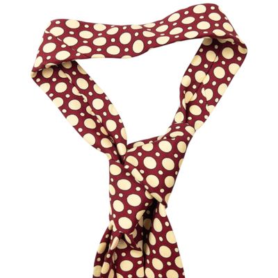 Vintage 90s Burberry Polka Dot Silk Tie 3