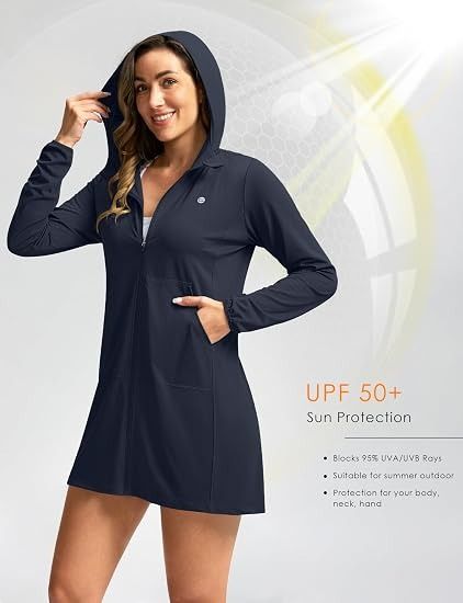 Immagine di Navy Hooded Long Sleeve Zip-Up Jacket 4