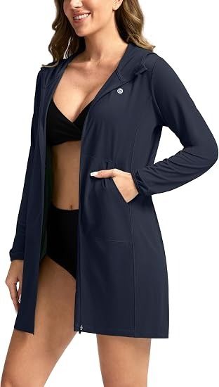 Immagine di Navy Hooded Long Sleeve Zip-Up Jacket 1