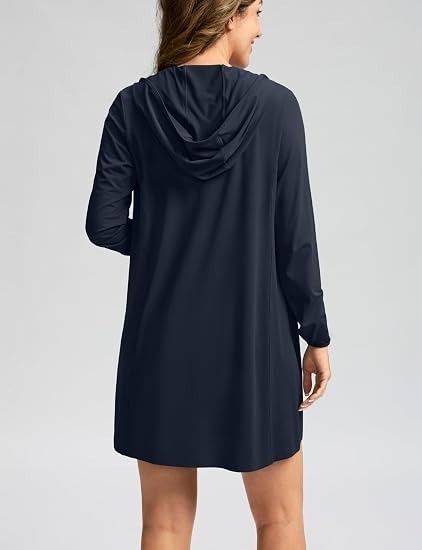 Immagine di Navy Hooded Long Sleeve Zip-Up Jacket 3