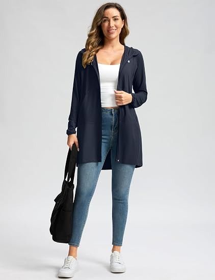 Immagine di Navy Hooded Long Sleeve Zip-Up Jacket 2