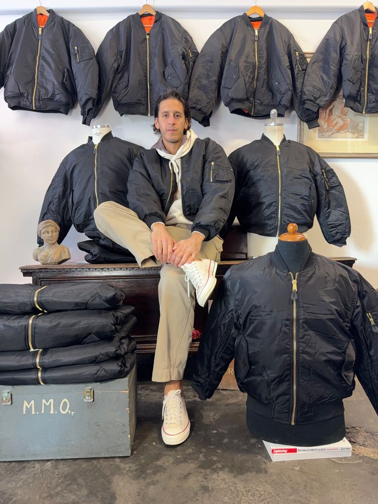 black bomber jacket