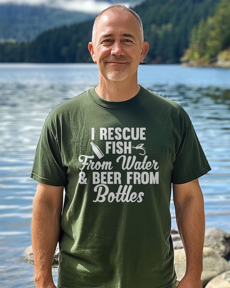 Rescue Fish & Beer 3 T-shirt image 4