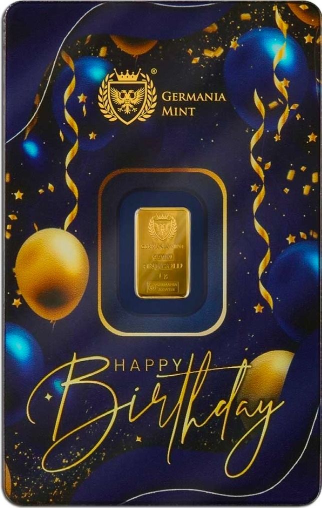 1g Gold 999 Happy Birthday card