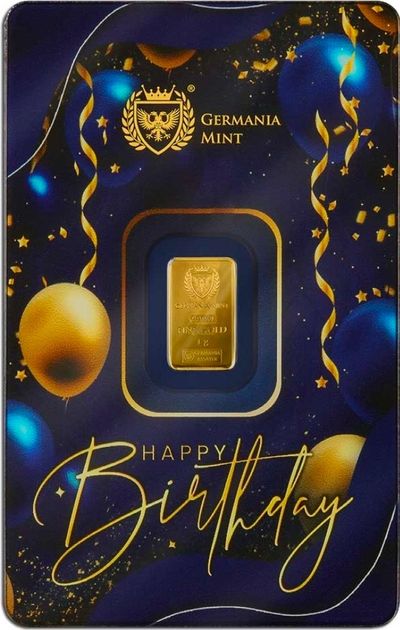 1g Gold 999 Happy Birthday card