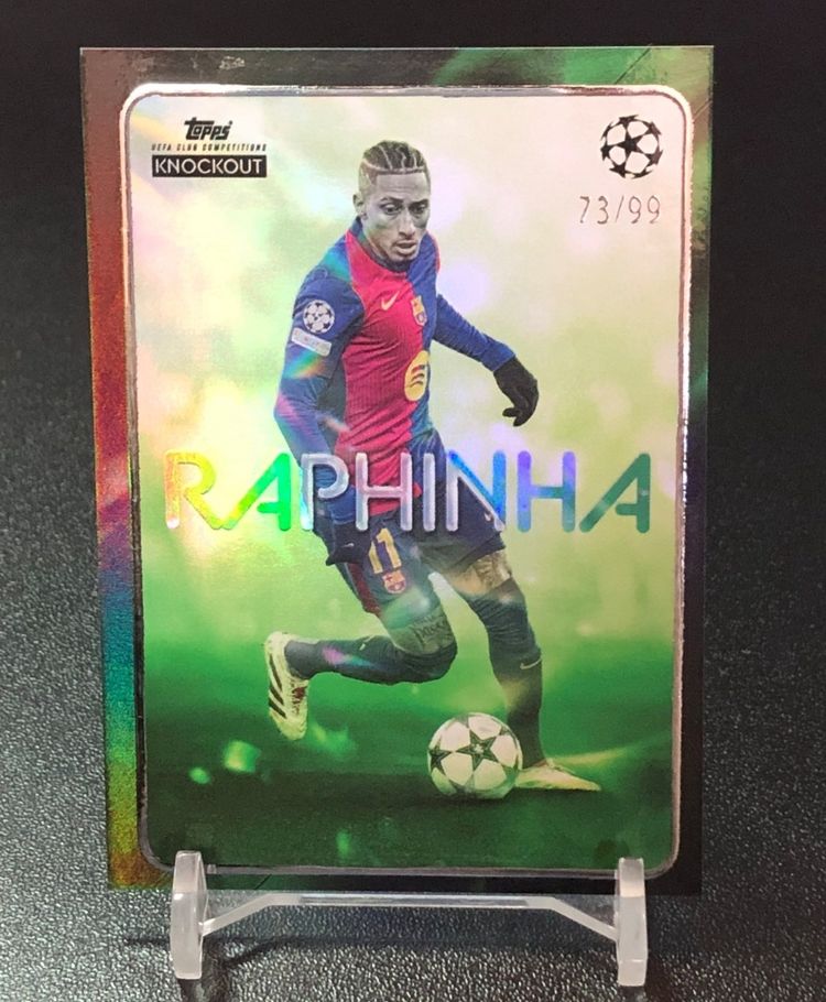 2024-25 Topps UEFA Clubes Competiciones Knockout Star Player Verde/99 Raphinha n