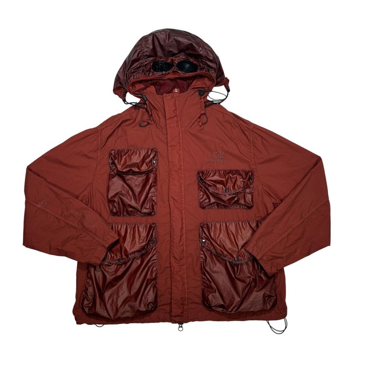 CP Company Red Taylon L Logo Embroidery Double Goggle Jacket