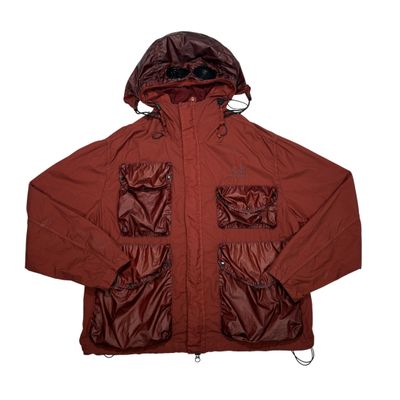 CP Company Red Taylon L Logo Embroidery Double Goggle Jacket