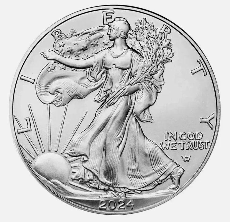 2024 silver coin with Liberty and eagle design