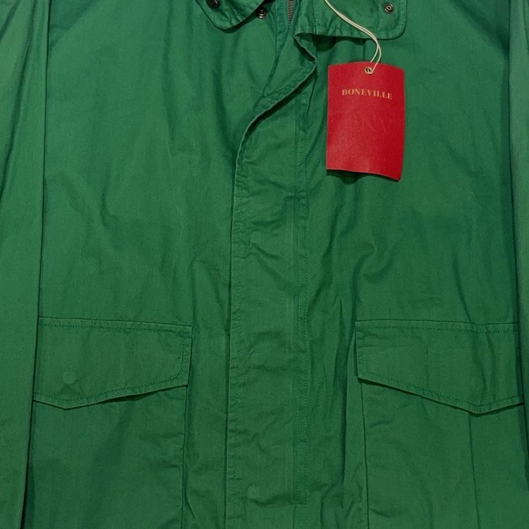 Boneville 1992 Cotton Boating Jacket With Tuck Away Hood Green Jacket image 3