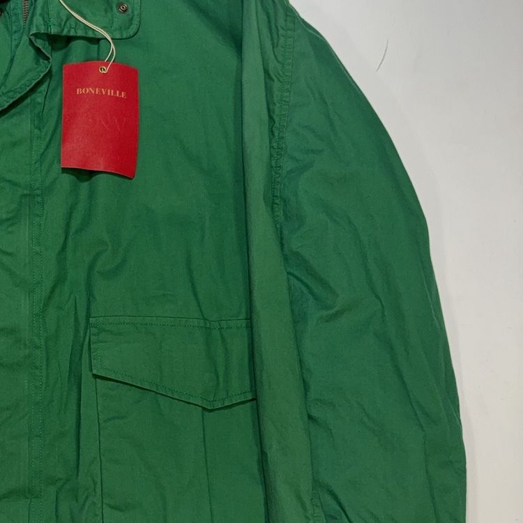 Boneville 1992 Cotton Boating Jacket With Tuck Away Hood Green Jacket image 2