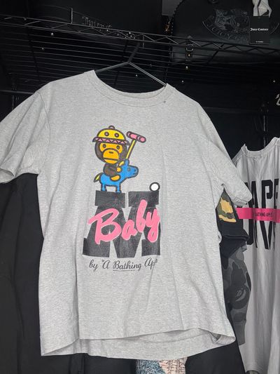 BabyMilo By A Bathing Ape (BAPE) Grey Graphic T-Shirt