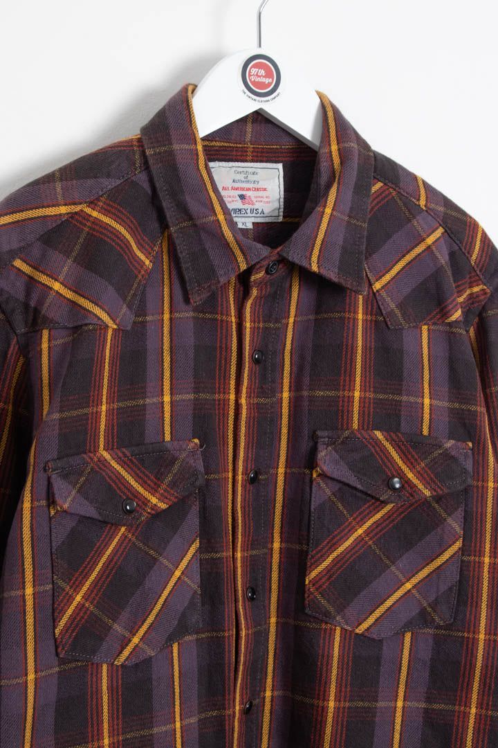 Avirex Long Sleeve Checkered Flannel Shirt (M) image 3