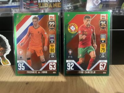 Topps Match Attax Green Paralel Frenkie De Jong And Joao Cancelo Football Trading Cards