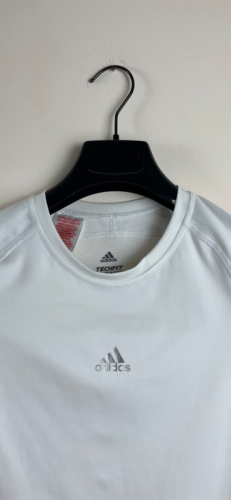 Adidas White Long Sleeve Techfit Shirt image 3