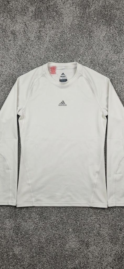 Adidas White Long Sleeve Techfit Shirt
