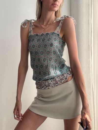 Patterned Sleeveless Top