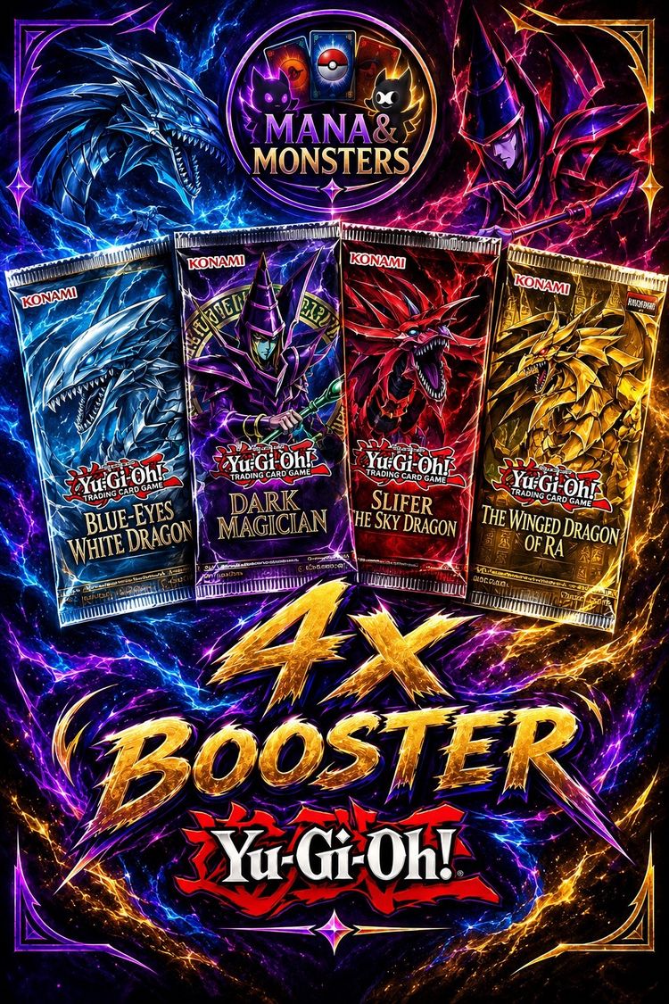 Pokemon 4x Yu-Gi-Oh! Booster Packs Sealed  product image