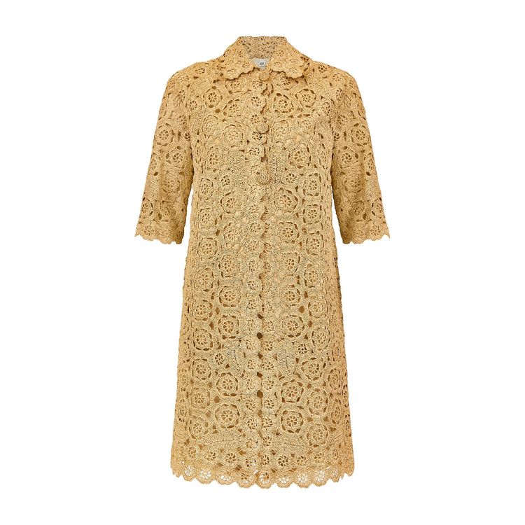 Valentino 1960s Tan Floral Raffia Overcoat product image