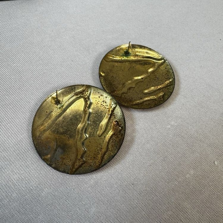 Round Metal Earrings image 3