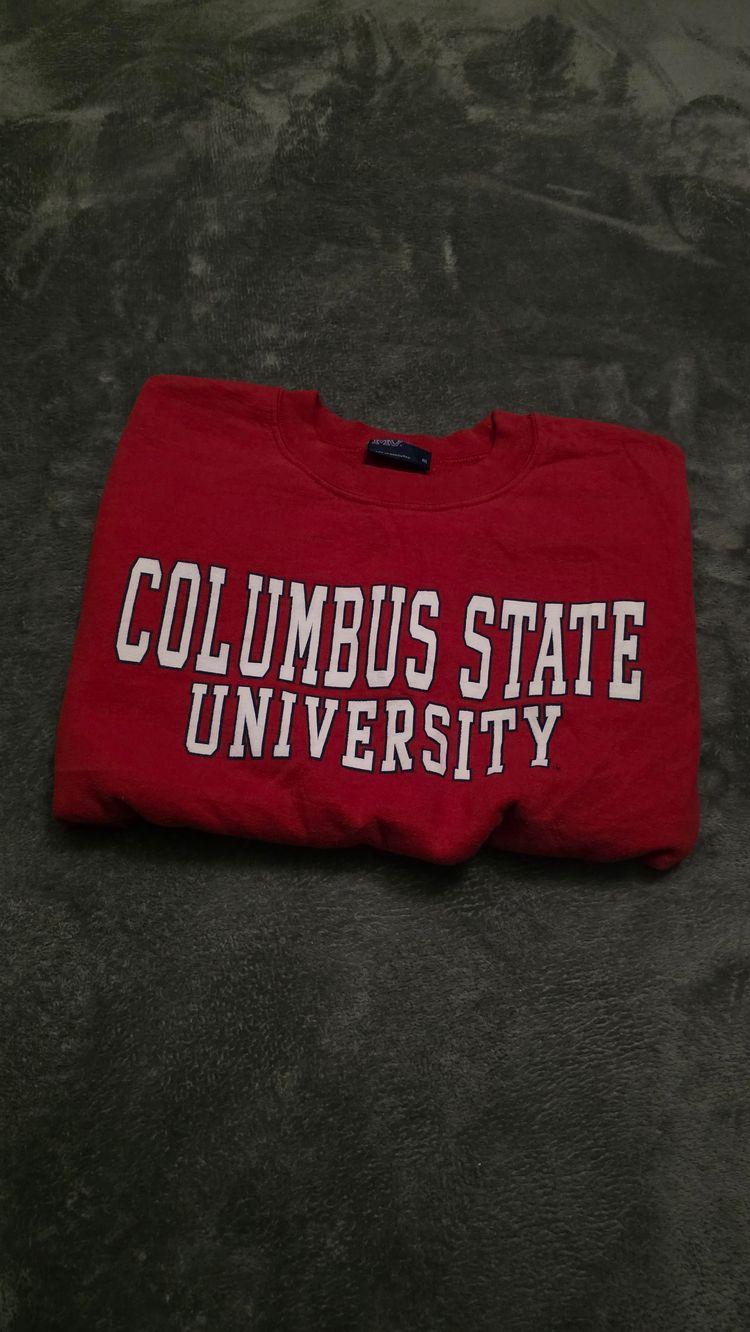 Red Sweatshirt With Columbus State University Print