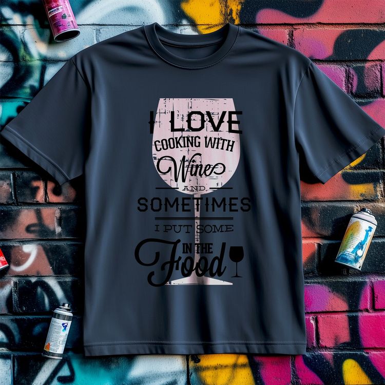 I Love Cooking With Wine T-Shirt - US 2