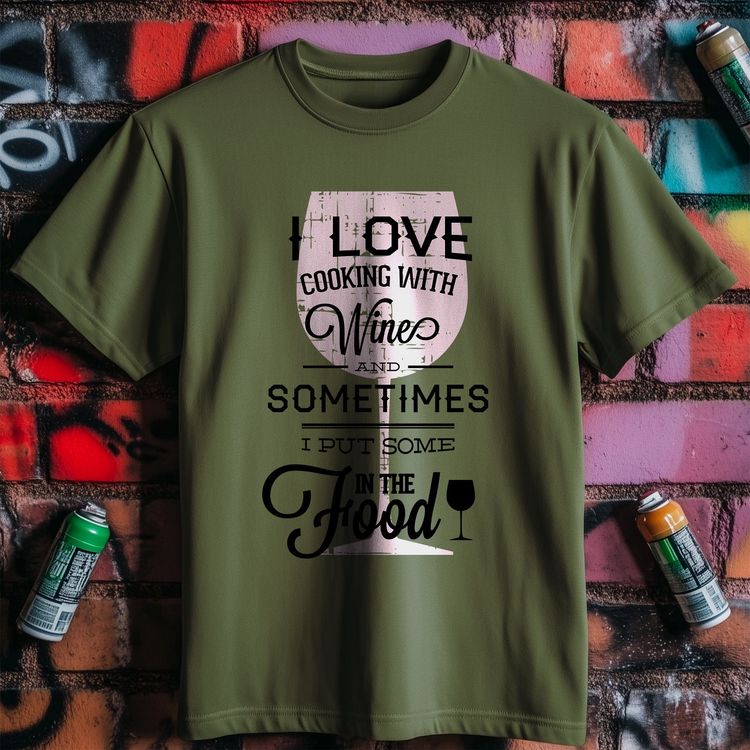 I Love Cooking With Wine T-Shirt - US 4