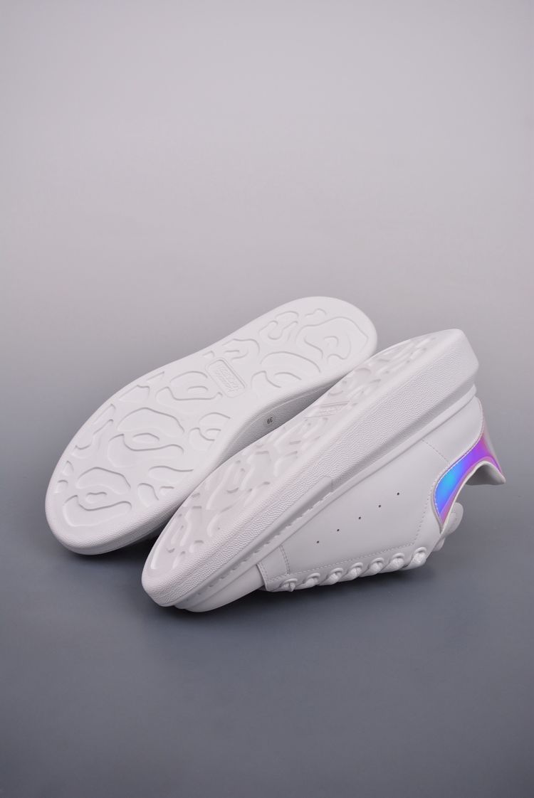 Alexander Mcqueen White Sneakers With Iridescent Heel Detail image 3