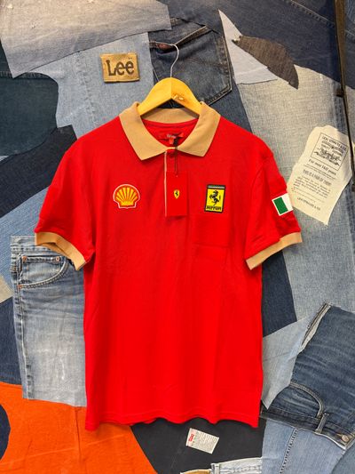 Ferrari Red Polo Shirt With Shell And Ferrari Logos