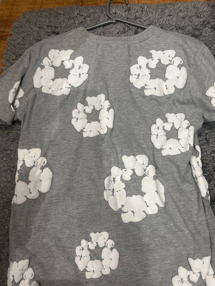 Denim Tears Grey T-Shirt With White Floral Pattern image 4