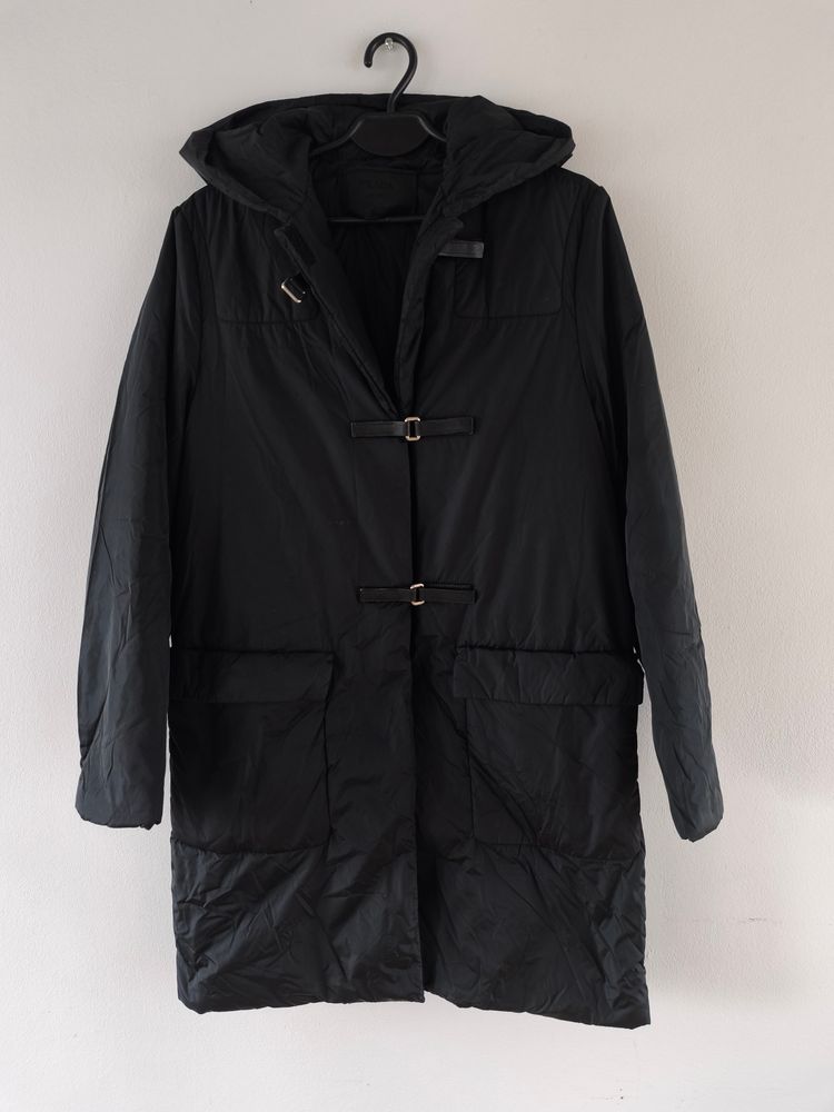 Prada Black Hooded Coat