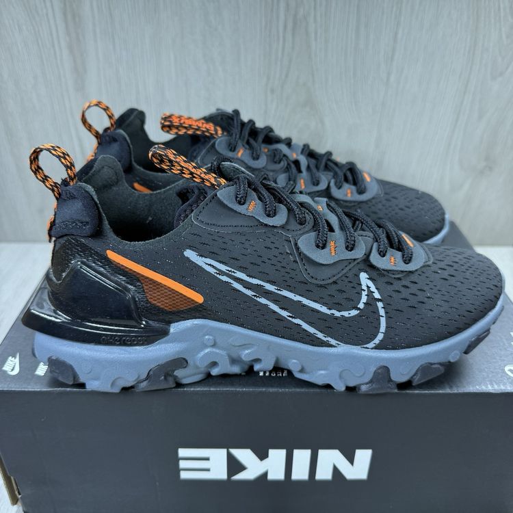 Immagine di Nike React Vision Size UK 5.5 Black Grey Safety Orange Trainers HJ8997-001 2