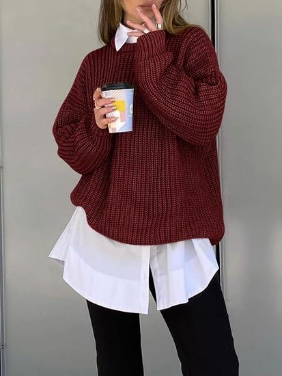 Burgundy Knit Sweater image 3