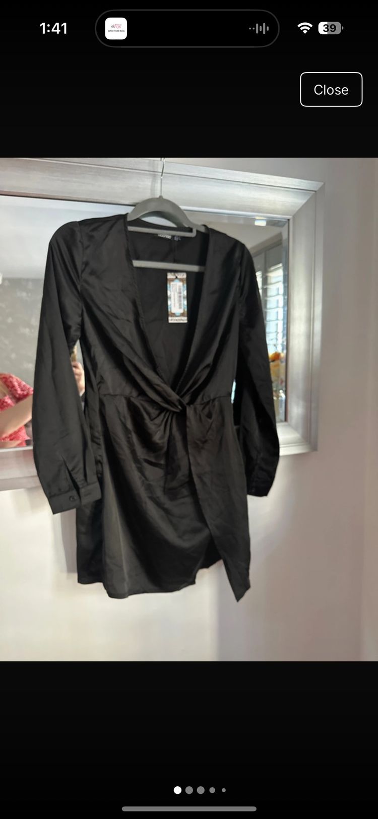 black wrap dress