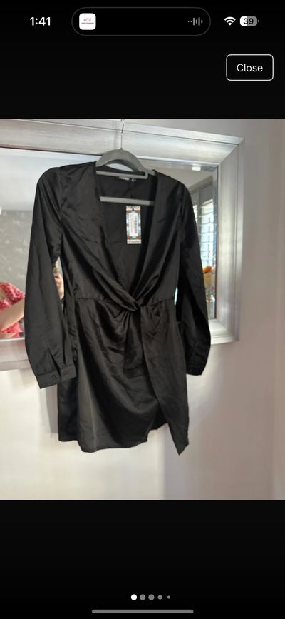black wrap dress
