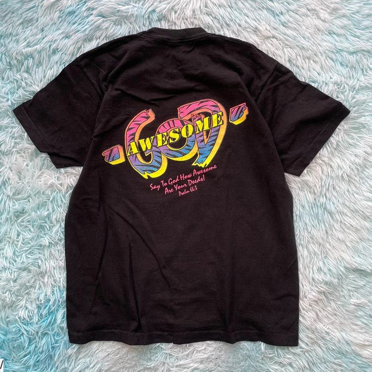 Other Vintage 90s Black Christian Graphic T Shirt - Large product image