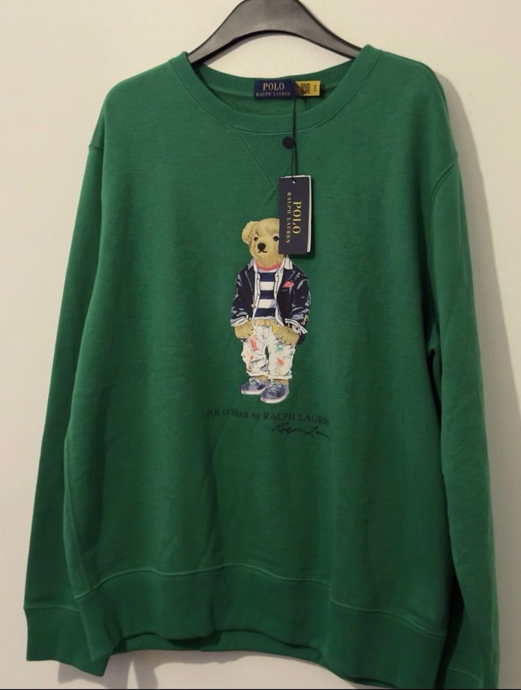 Polo Ralph Lauren Polo Ralph Lauren Bears Club Men’s Size Large Green Jumper 70% Cotton New + Tags product image