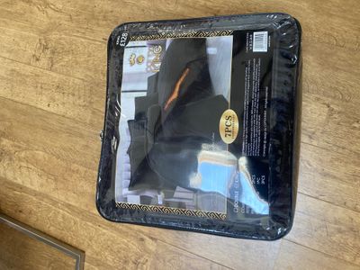 7PC DOUBLE BEDSET BLACK RIBBED RRP £128